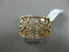 ESTATE LARGE & WIDE .97CT ROUND DIAMOND 18KT ROSE GOLD 3D OPEN FILIGREE FUN RING