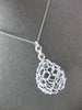 EXTRA LARGE 9.40CT DIAMOND & AAA SAPPHIRE PLATINUM 3D LOVE KNOT FLOATING PENDANT