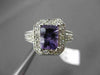 ESTATE 2.60CT DIAMOND & AAA AMETHYST 14K WHITE HALO DESIGN FILIGREE EMERALD RING