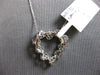 .50CT DIAMOND 14KT WHITE GOLD 3D MULTI FLOWER OPEN HEART SHAPE FLOATING PENDANT