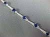 ESTATE 4.08CT DIAMOND & AAA SAPPHIRE 18KT WHITE GOLD ROUND 3mm TENNIS BRACELET