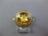 LARGE 2.87CT DIAMOND & AAA YELLOW TOPAZ 14K YELLOW GOLD ROUND HALO FILIGREE RING