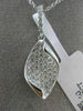 ESTATE .37CT DIAMOND 18KT WHITE GOLD 3D TWISTED MARQUISE FLOATING PENDANT CHAIN