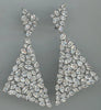 20.07CT DIAMOND 18KT WHITE GOLD 3D MULTI SHAPE TRIANGULAR FUN HANGING EARRINGS