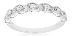 .22CT DIAMOND 14K WHITE GOLD 3D MARQUISE SHAPE FILIGREE DIAGONAL MULTI LEAF RING