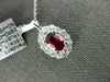 LARGE 1.62CT DIAMOND & AAA RUBY 18KT WHITE GOLD 3D OVAL DOUBLE HALO PENDANT