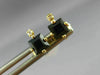 ESTATE .74CT DIAMOND & AAA SAPPHIRE 14K YELLOW GOLD SQUARE STUD EARRINGS #22824
