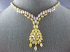 LARGE 27.42CT MULTI COLOR DIAMOND 18KT TRI COLOR GOLD MULTI LEAF TENNIS NECKLACE