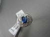 ANTIQUE WIDE DIAMOND & AAA SAPPHIRE 2.70CT 14KT WHITE GOLD COCKTAIL RING