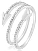 ESTATE .25CT DIAMOND 14KT WHITE GOLD 3D CLASSIC CRISS CROSS ARROW LOVE RING