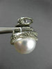 ESTATE LARGE 1.15CT DIAMOND & AAA SOUTH SEA PEARL 18KT WHITE GOLD STUD EARRINGS