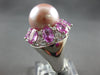 5.28CT DIAMOND & AAA PINK SAPPHIRE & PINK SOUTH SEA PEARL 18K WHITE GOLD 3D RING