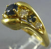 ESTATE WIDE 1.59CT DIAMOND & AAA SAPPHIRE 18KT YELLOW GOLD 3D LOVE KNOT FUN RING