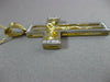 ESTATE LARGE .35CT DIAMOND 14KT TWO TONE GOLD 3 DIMENSION CROSS PENDANT #9875