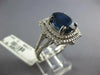 LARGE 6.18CT DIAMOND & SAPPHIRE 14KT WHITE GOLD OVAL DOUBLE HALO ENGAGEMENT RING