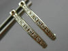 ESTATE .50CT DIAMOND 14K WHITE GOLD PAVE DOUBLE SIDED HOOP HUGGIE EARRINGS 17967