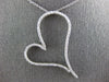 ESTATE EXTRA LARGE 1.90CT DIAMOND 14KT WHITE GOLD 3D OPEN HEART SIDEWAYS PENDANT