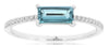 .83CT DIAMOND & AAA LONDON BLUE TOPAZ 14KT WHITE GOLD EMERALD CUT & ROUND RING