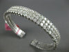 EXTRA LARGE 14.15CT DIAMOND 18KT WHITE GOLD 3 ROW FLEXIBLE CUFF BANGLE BRACELET