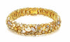 EXTRA LARGE MULTI COLOR 25.43CT DIAMOND 18KT YELLOW GOLD 3D CUFF TENNIS BRACELET