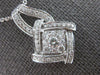 ESTATE .51CT DIAMOND 14KT WHITE GOLD 3D ROUND CLUSTER SQUARE FLOATING PENDANT