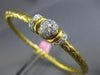 ESTATE .45CT DIAMOND 14K YELLOW GOLD CLASSIC CIRCULAR WOVEN PAVE BANGLE BRACELET