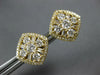 LARGE 1.36CT DIAMOND 14KT YELLOW GOLD 3D ROUND & BAGUETTE FLOWER STUD EARRINGS