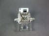 LARGE .40CT DIAMOND 14KT WHITE GOLD 3D SQUARE 4 PRONG SEMI MOUNT ENGAGEMENT RING