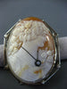 ANTIQUE LARGE OLD MINE DIAMOND 14KT WHITE GOLD FILIGREE CAMEO BROOCH PIN #11970