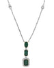 LARGE 2.62CT DIAMOND & AAA EMERALD 18KT 2 TONE GOLD EMERALD CUT & OVAL NECKLACE