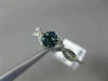 .68CT WHITE & BLUE DIAMOND 14KT WHITE GOLD FLOWER CLUSTER ENGAGEMENT RING SET