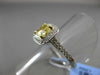 ESTATE 1.06CT GIA FANCY YELLOW DIAMOND 18KT WHITE GOLD HALO 3D ENGAGEMENT RING