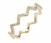 ESTATE .10CT DIAMOND 14K YELLOW GOLD 3D CLASSIC ROUND ZIG ZAG STACKABLE FUN RING