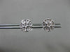 ESTATE .05CT DIAMOND 14KT WHITE GOLD CLUSTER MILGRAIN FLOWER SNOWFLAKE EARRINGS