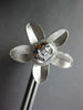 ESTATE LARGE .48CT DIAMOND 18K 2 TONE GOLD ROUND & BAGUETTE FLOWER STUD EARRINGS