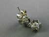 ESTATE .55CT DIAMOND & SAPPHIRE 14KT WHITE GOLD FLOWER MILGRAIN HANGING EARRINGS