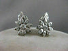 ESTATE .85CTW DIAMOND 14KT WHITE GOLD FLOWER CLIP ON EARRINGS ITALY #1148