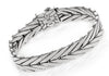 ESTATE 18KT YELLOW GOLD & 925 SILVER 3D CLASSIC MULTI LEAF CUFF BANGLE BRACELET