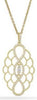 ESTATE 0.35CT DIAMOND 14KT WHITE GOLD 3D CLASSIC OPEN FLOWER FUN OVAL PENDANT