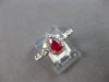 ESTATE .77CT DIAMOND & AAA RUBY 14K WHITE GOLD PEAR SHAPE & ROUND HALO LOVE RING
