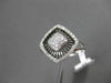 ESTATE WIDE .30CT DIAMOND 14K WHITE GOLD PAVE SQUARE FLORAL DESIGN COCKTAIL RING