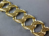 ESTATE WIDE & LONG 14KT YELLOW GOLD 3D CLASSIC HANDCRAFTED SOLID LINK BRACELET