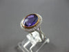 LARGE 2.75CT DIAMOND & AAA AMETHYST 14KT WHITE & ROSE GOLD 3D FILIGREE LOVE RING