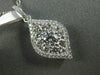 ESTATE .65CT DIAMOND 18K WHITE GOLD CLUSTER TEAR DROP LEAF HALO FLOATING PENDANT