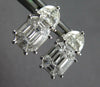 1.0CT DIAMOND 18K WHITE GOLD BAGUETTE ASSCHER & MOON STONE CLUSTER STUD EARRINGS
