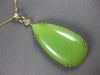 EXTRA LARGE .10CT OLD MINE DIAMOND & AAA JADE 14KT YELLOW GOLD 3D PENDANT 27336