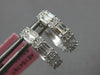 .65CT DIAMOND 14KT WHITE GOLD 3D ROUND & BAGUETTE 2 ROW HUGGIE HANGING EARRINGS