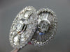 LARGE 3.61CT DIAMOND 18KT WHITE GOLD ROUND & BAGUETTE DOUBLE OVAL COCKTAIL RING
