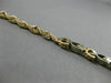 ANTIQUE .10CT DIAMOND 14K WHITE & YELLOW GOLD 3D FOUR STONE ROPE BRACELET #23328