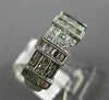 ESTATE .78CT ROUND & BAGUETTE DIAMOND 18KT WHITE GOLD MULTI ROW ANNIVERSARY RING